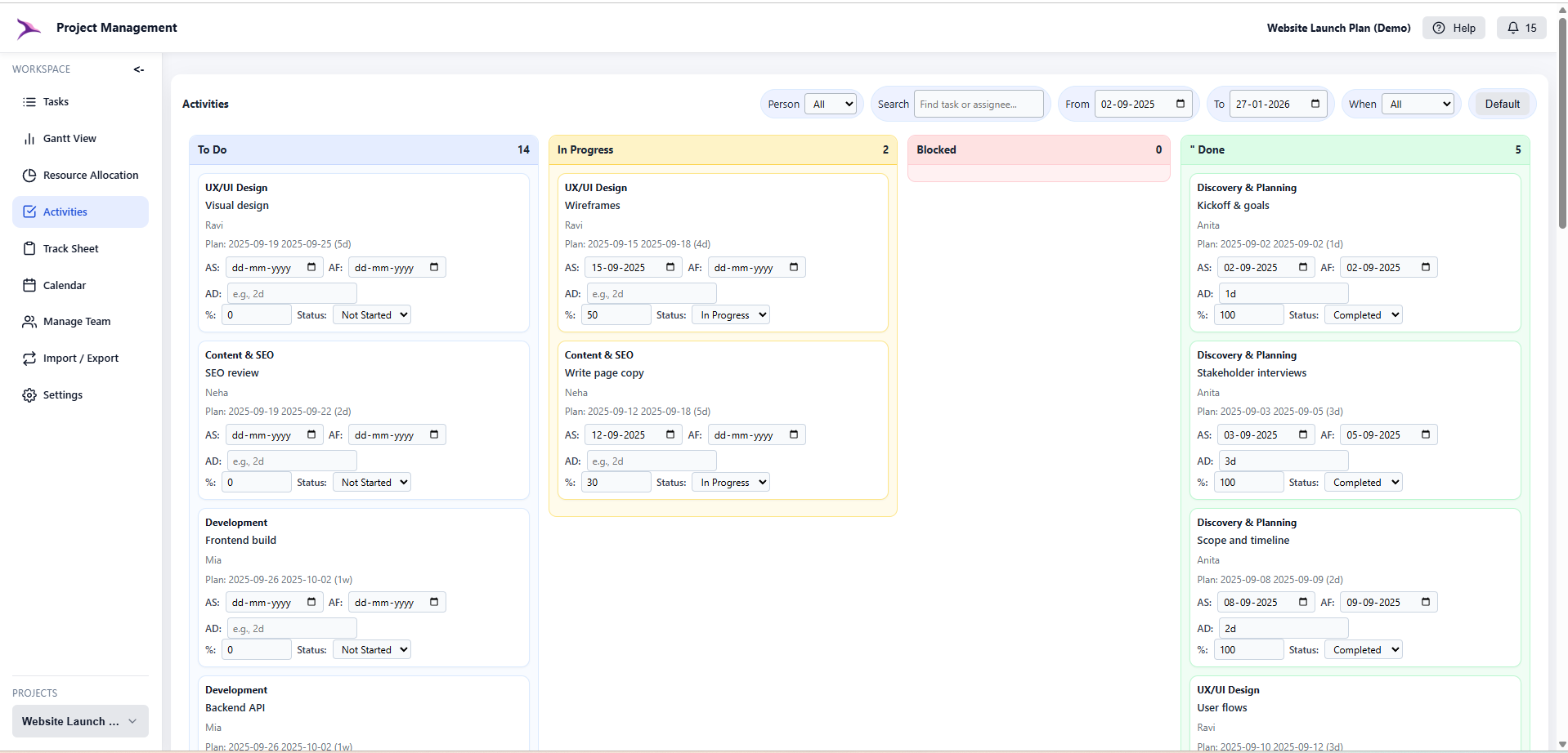 Project Management screenshot 3
